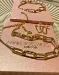 Сет модерни колие, гривна и обеци тип "кламер" Gold Annie Rosewood