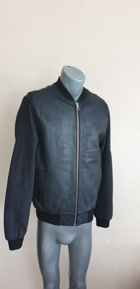 These Glory Days Leather / Wool Bomber / L  ОРИГИНАЛ! Ест. кожа! Мъжко
