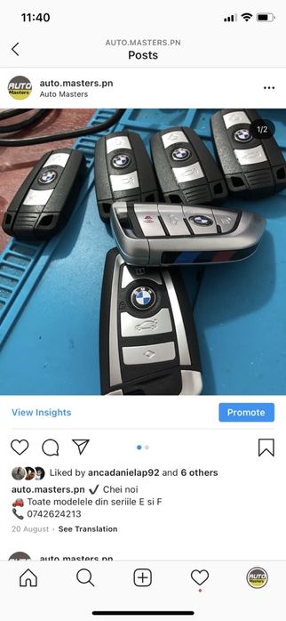 Adaugare cheie, copiat chei BMW E60 E90 e46 f10 f30 f25 e70 e71 x5 cip