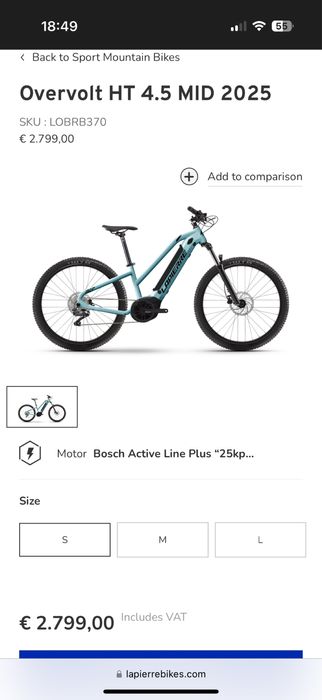 Bicicleta Electrica Lapierre Overvolt HT 4.5 MID 2025 Noua 0 km