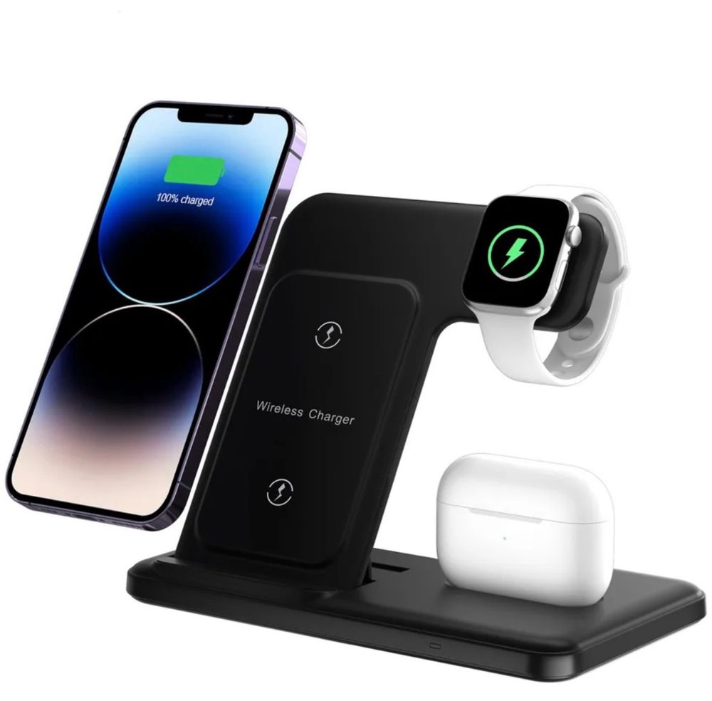 3в1 Fast charging, wireless станция за Iphone, Airpods и AppleWatch