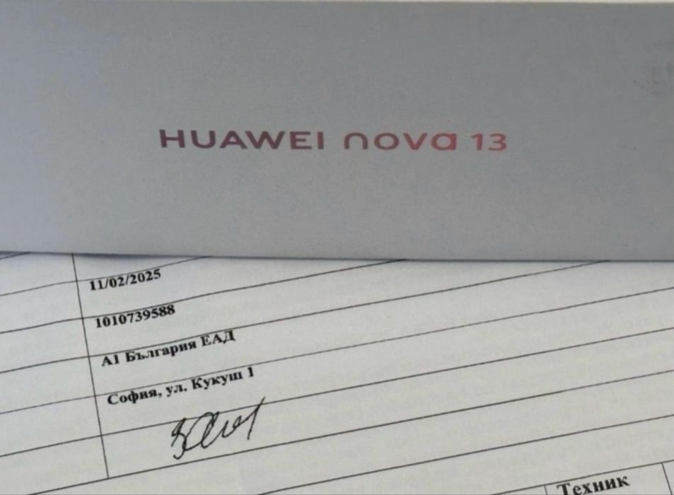 КАТО НОВ 256GB Huawei Nova 13 Гаранция от A1 до 2027г. Black | Черен