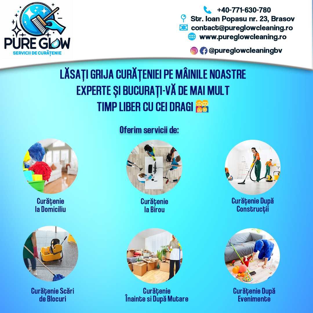 Servicii Profesionale de Curățenie în Brașov - Pure Glow Cleaning