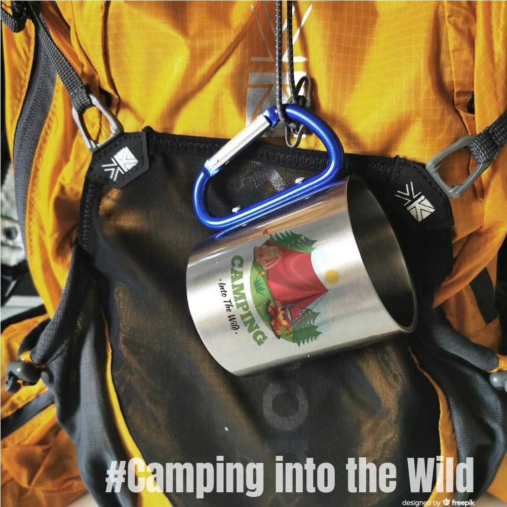 Cana Inox Cadou Personalizata Drumetie Munte – Camping Into The Wild