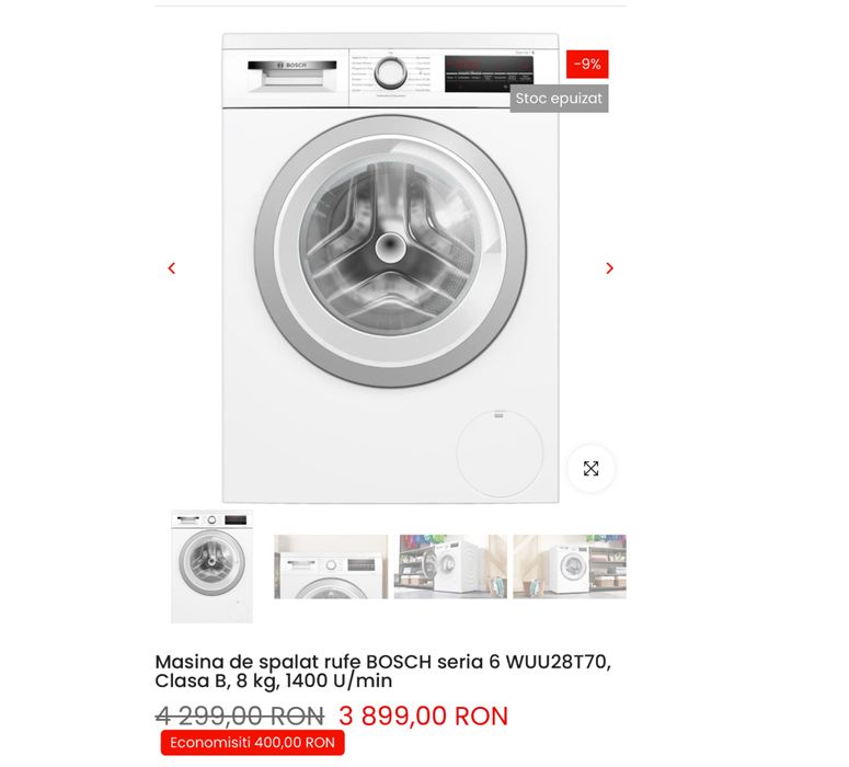 Masina de spalat rufe Bosch WUU28T70 Serie 6