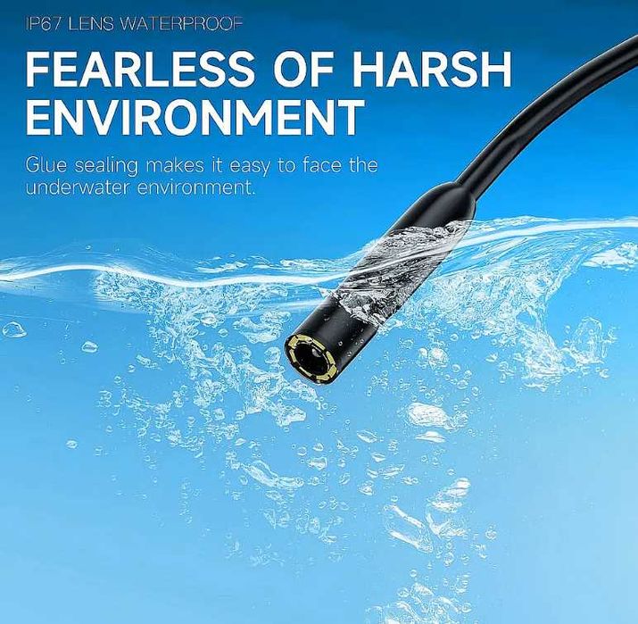 Индустриален водоустойчив HD ендоскоп 5м