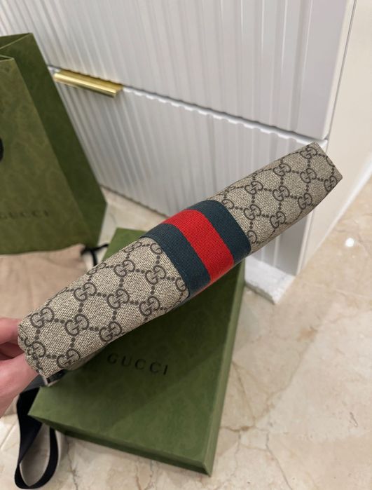 Geanta Gucci originala Supreme Web canvas messenger bag