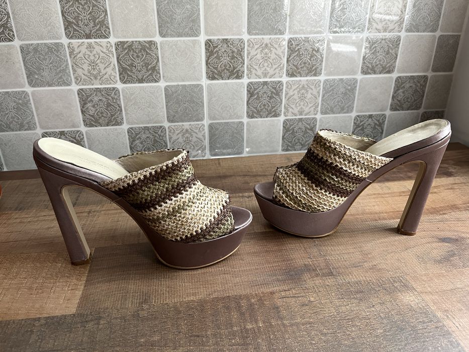 Saboti Vera Pelle Bugiarda Made in Italy, cu platforma