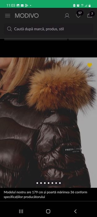 Geacă cu blană naturală