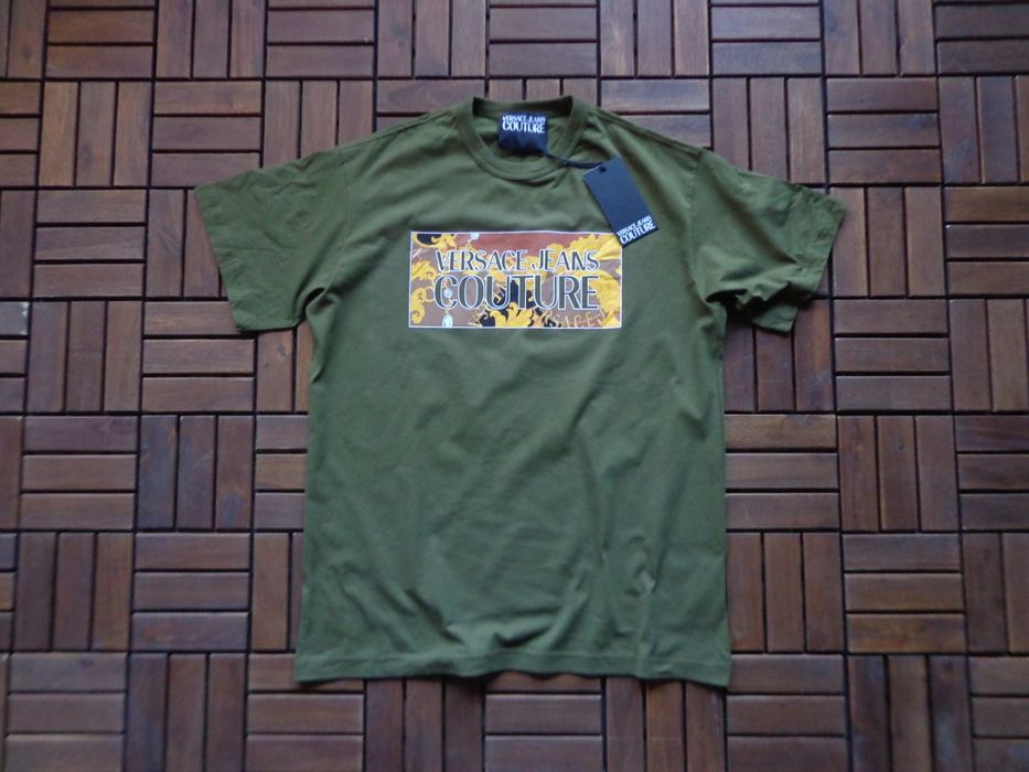 Мъжка тениска Versace Jeans Couture logo patch T-shirt Green