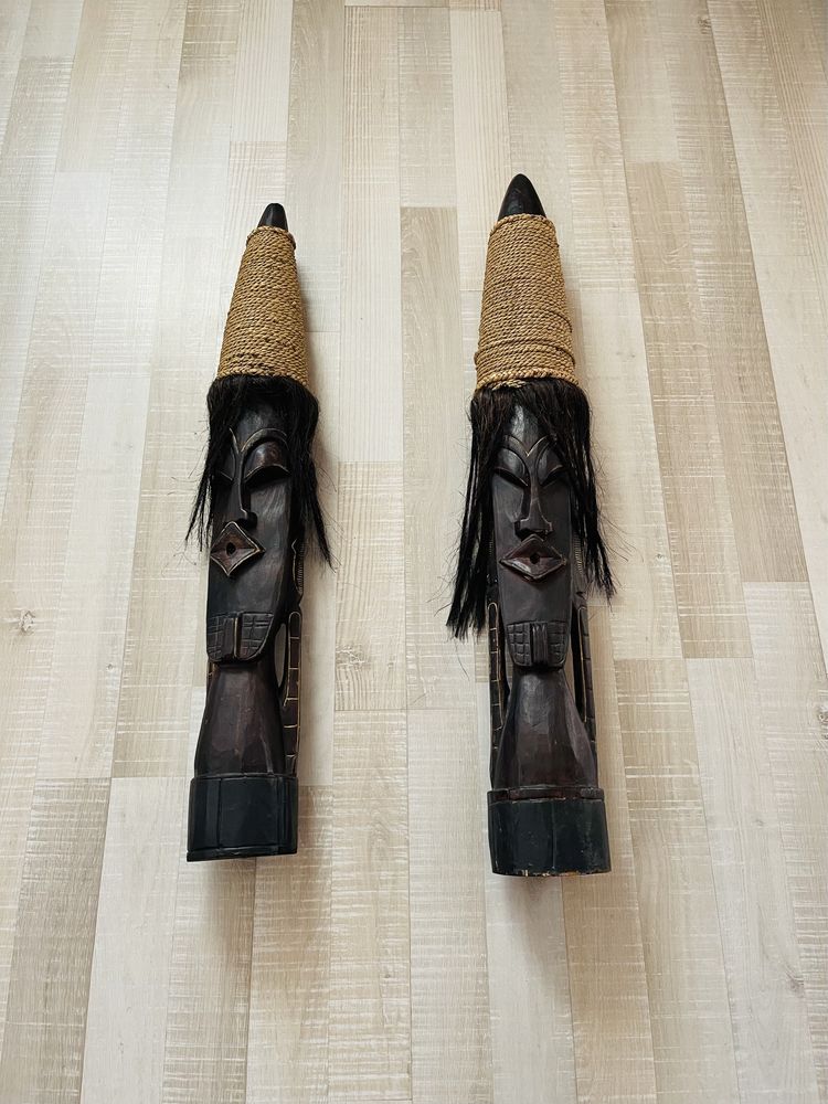 Декоративни фигури мъж и жена изработени от дърво