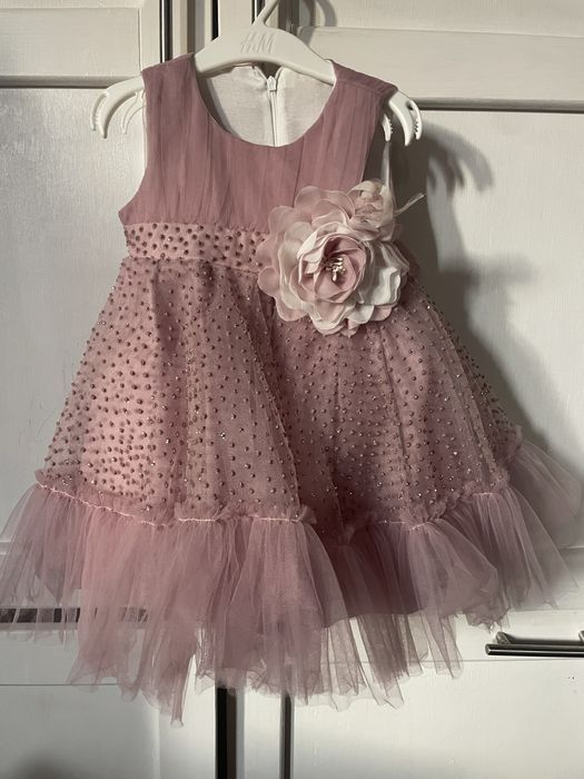 Rochie roz pudra, superba 1-2 ani