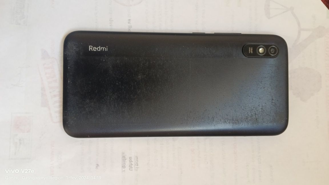 Redmi 9A 32 xotira karopka dakumet bor sotiladi