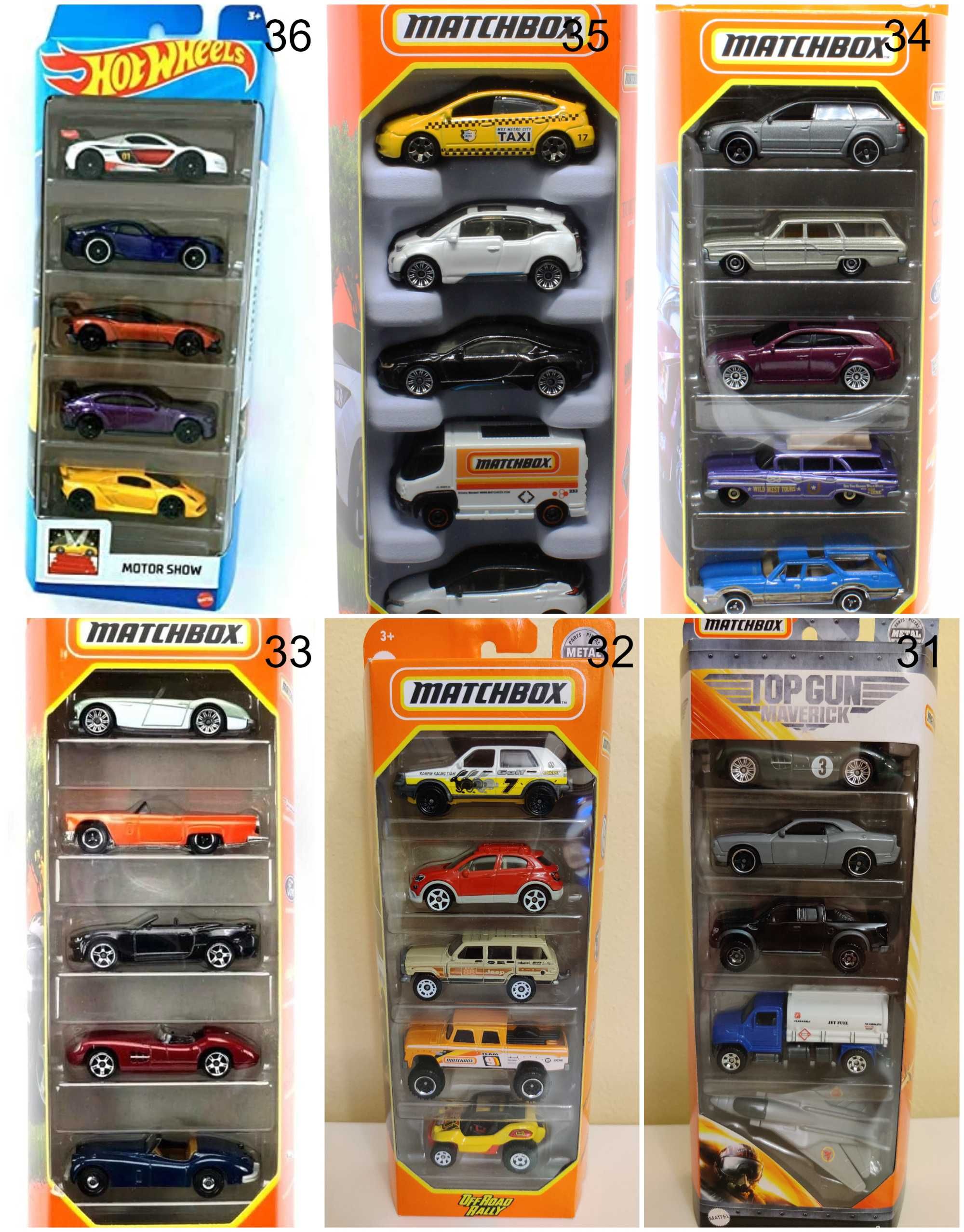 5 Pack Метални колички Hot Wheels и Matchbox сетове от по 3 и по 5 бр.