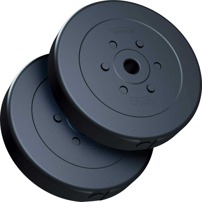 Set de 20 kg, discuri 2 x 10 kg, plastic, ciment