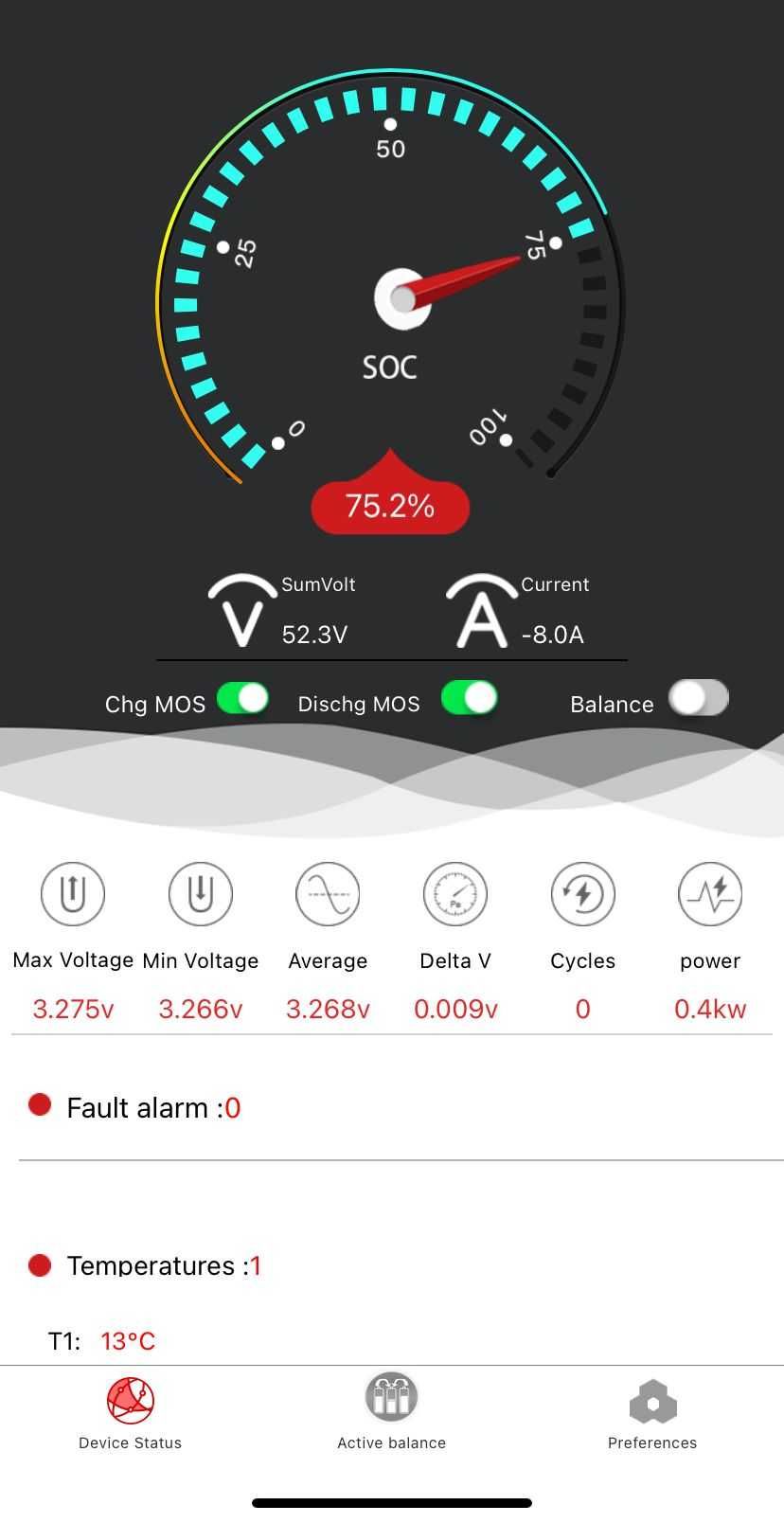 Smart BMS Li-ion/LiFePo4, 48V 16S 150Ah, Bluetooth, 2 Ani Garantie