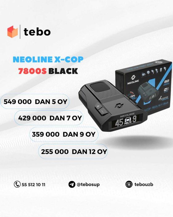 Antiradar Neoline X-COP 7800S Black Wi-Fi Muddatli to'lovga
