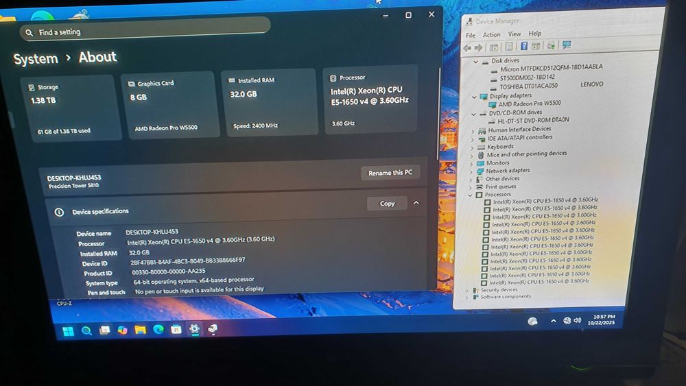 Workstation DELL T5810 Xeon E5-1650v4 32GB DDR4 W5500 8GB