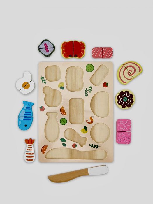 NOU - Joc educativ din lemn pentru copii - set bucatar