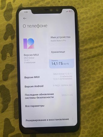 Xiaomi Redmi Note 6pro 3/32