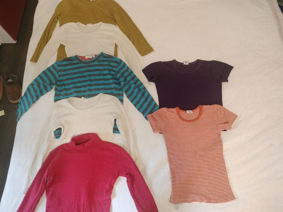 Vand lot bluze din Lana merinos cu matase, marini 122 - 128