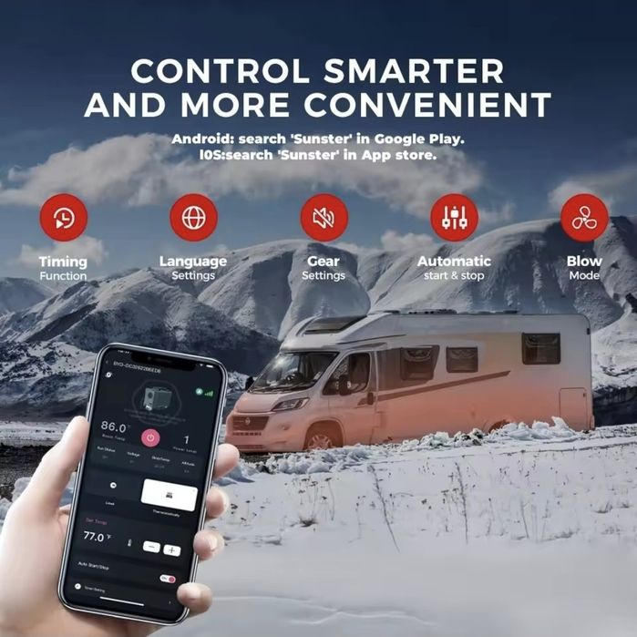 Webasto - Sirocou portabil 8KW 12v-24v-220v Bluetooth  Incalzitor auto