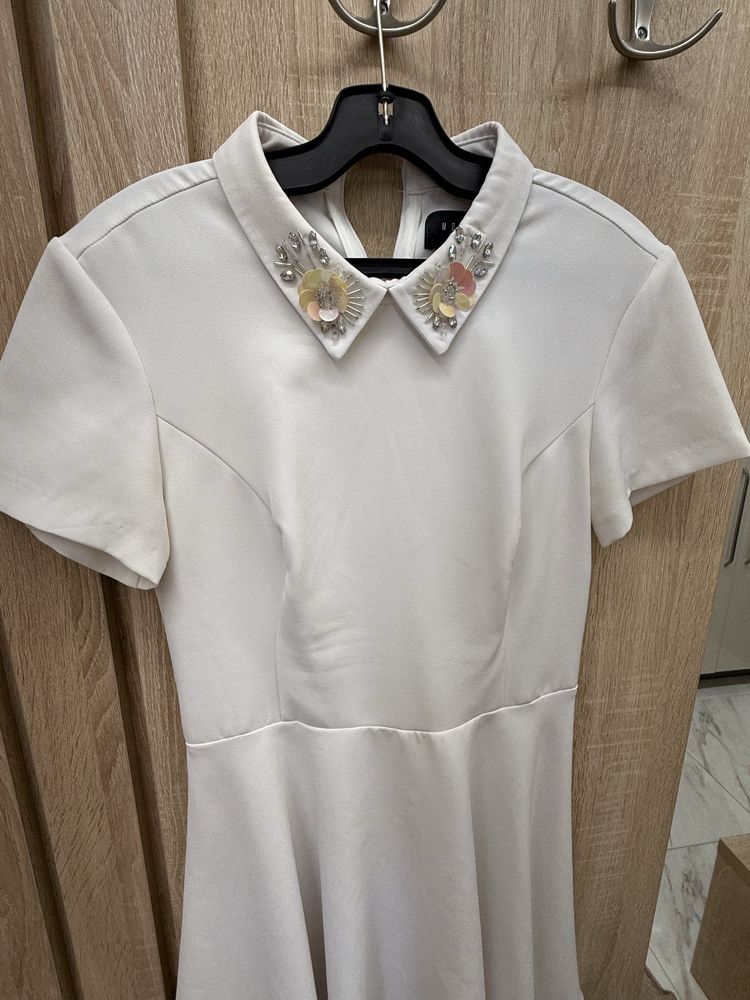 Рокля Zara - бяла с ефектна яка