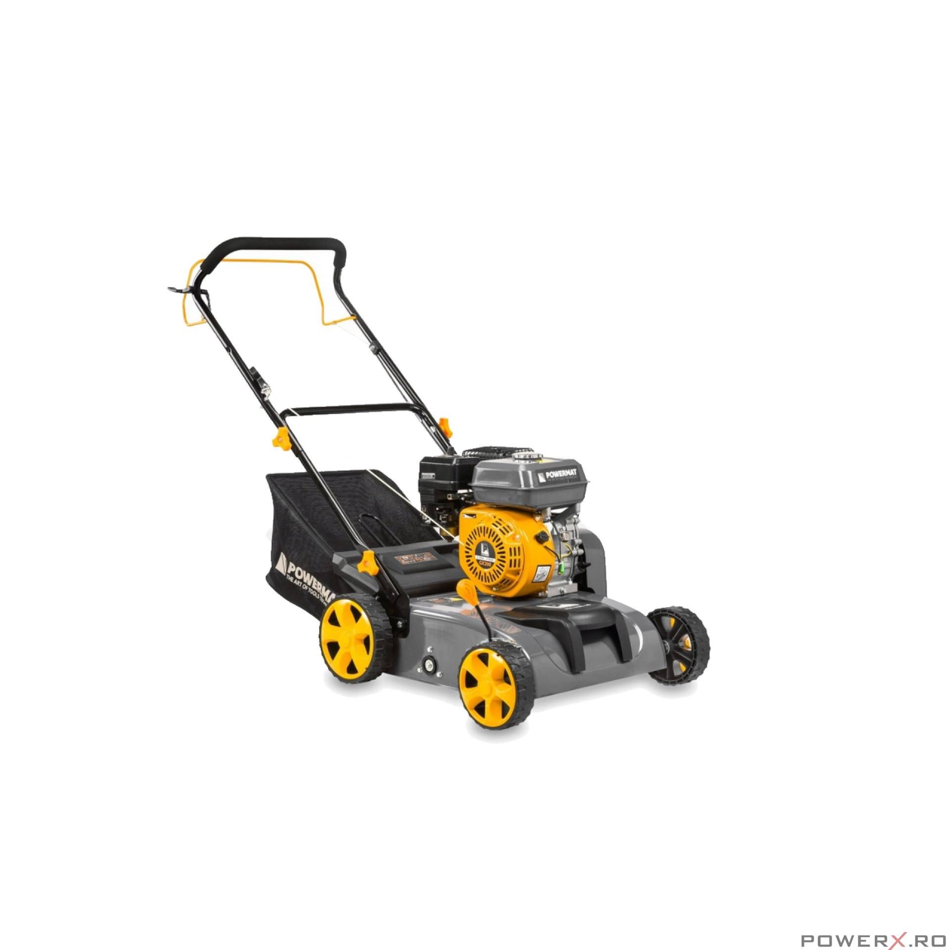 Aerator, scarificator pe benzina, motor in 4 timpi, 6,5 CP, Powermat
