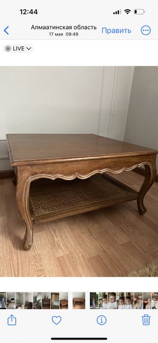 Стол журнальный и консоль из дерева