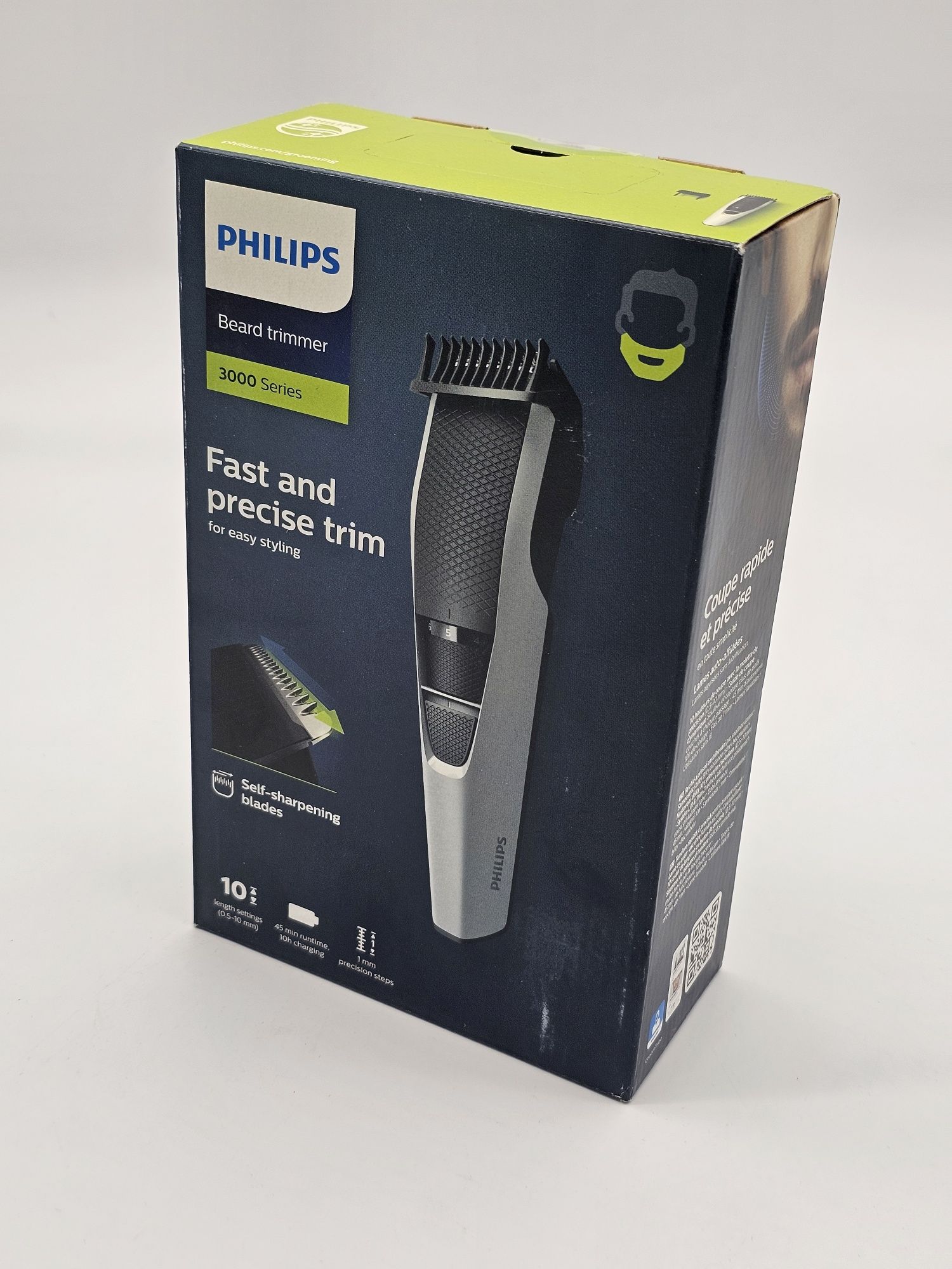 Aparat de tuns barba Philips BT3206/14, Lame din inox 0.5-10mm, Alb/Ne