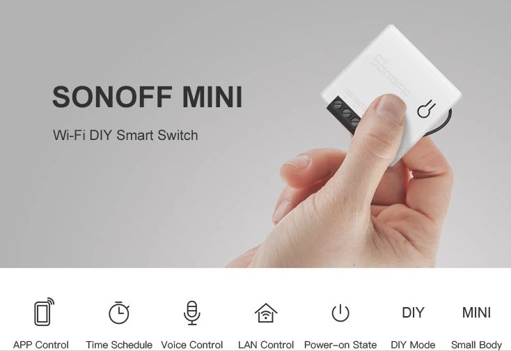 Sonoff Mini R2- Wifi прекъсвач за контакти/осветление, девиатор