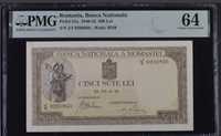 Bancnota gradata EPQ 64 500 lei 1940