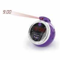 Радио часовник с прожекция Pop Purple FM USB MP3