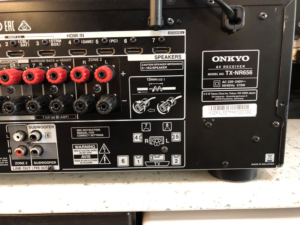Onkyo TX-NR656 Bluetooth Wi-Fi