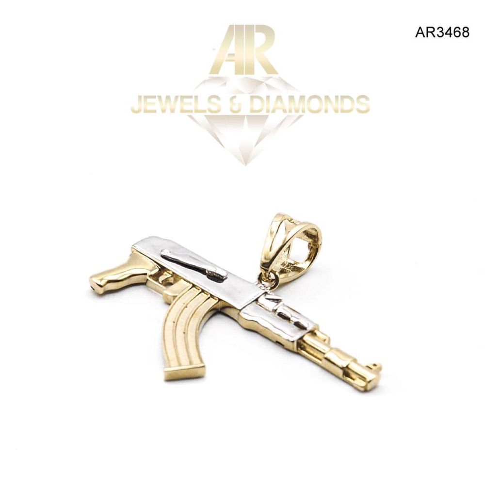 Pandantiv Aur 14 K AK47 model nou unisex ARJEWELS(AR3468)