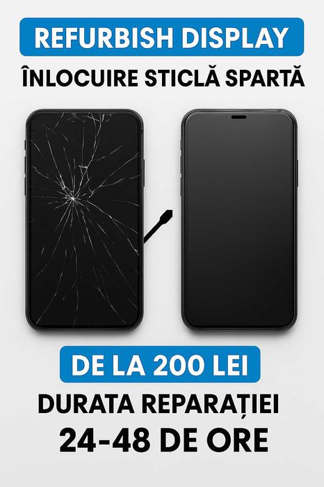 Refurbish Display / Înlocuire Sticlă Spartă – Orice Model