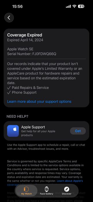 Apple watch se 2 44mm LTE за ремонт или за части