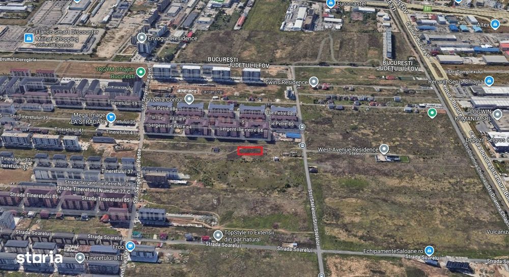 MILITARI RESIDENCE , Teren intravilan – 570 mp - front 33ml