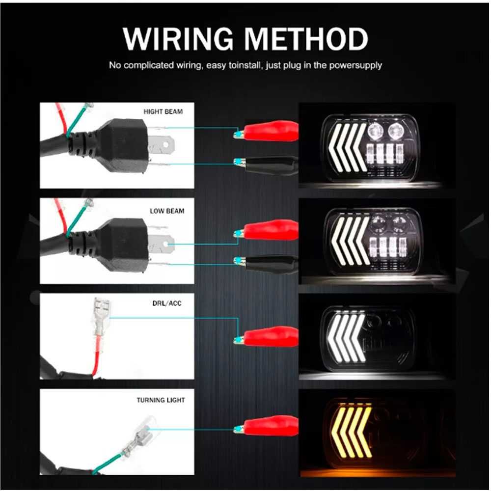 Комплект ляв и десен LED фар/лампа/халоген 5x7", 12V-24V