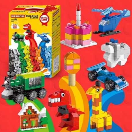Joc set caramizi de constructie tip lego, Multicolor, 1000 piese