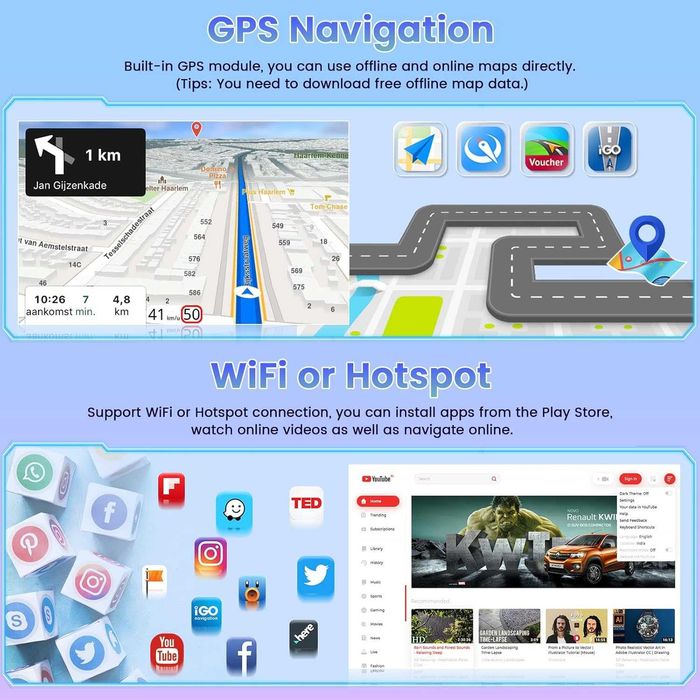 Hikity Android 13 авто радио за Ford Fiesta MK6 9" 4G+64G