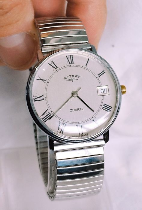 Ceas de damă Rotary cu quartz, din otel inoxidabil.