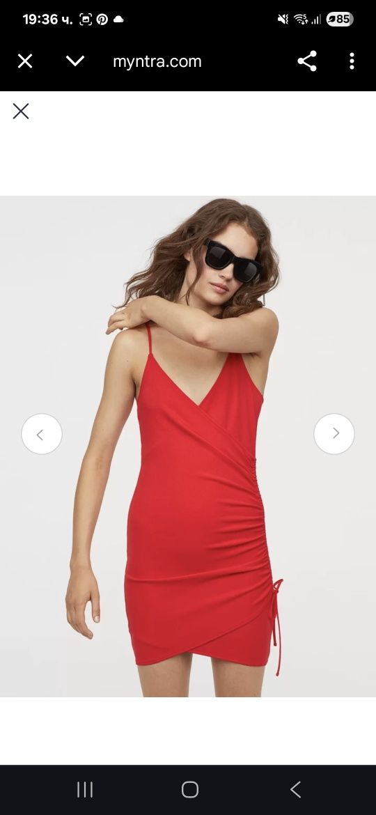 Червена лятна рокля h&m