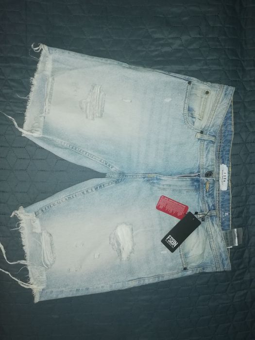 Pantaloni scurti bermude blugi New Yorker Fsbn rupti ripped shorts