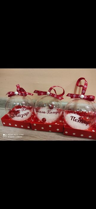 Коледна топка със снимка или надпис