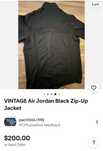 Vintage Air Jordan Black Zip Up jacket