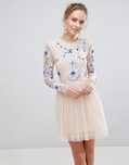 Официа рокля с тюл бродерия и мъниста ASOS LUXE