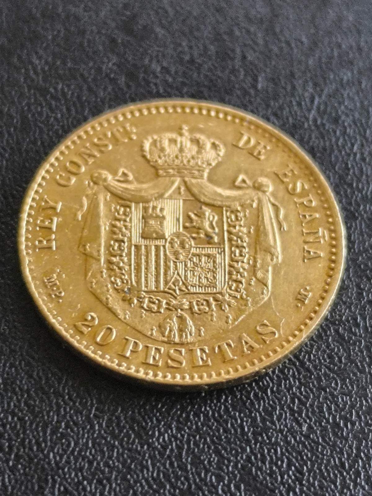 20 песети крал Алфонсо XIII 1889 година