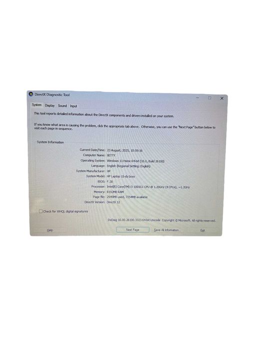 Laptop HP - 15-DY1XXX  - Procesor i3 Gen 10 / 8 RAM / 480 GB SSD