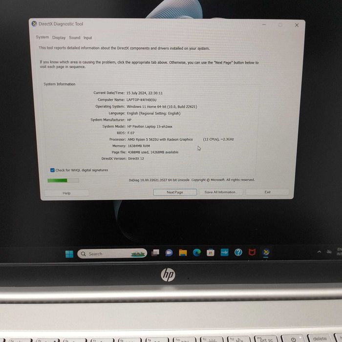 Laptop HP Pavilion 15 MD Ryzen 5 5625U 15.6" Full HD 16GB 512SSD 29104